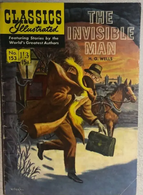 CLASSICS ILLUSTRATED #153 The Invisible Man (HRN 153) UK comics edition VG+