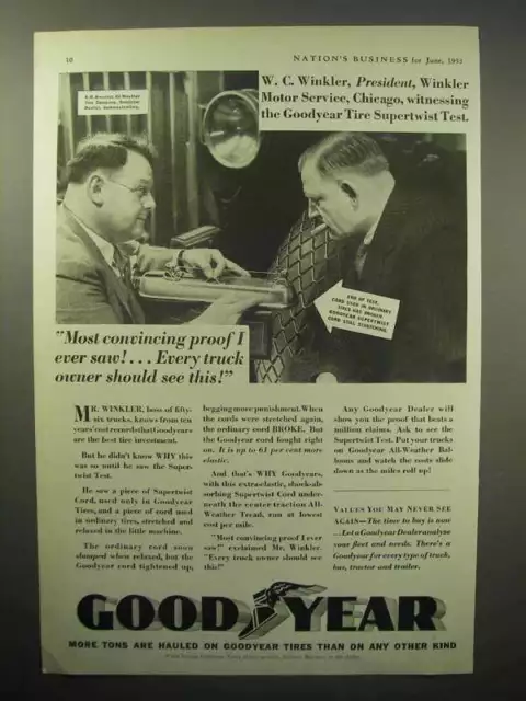 1933 Goodyear Truck Tire Ad - Supertwist Test