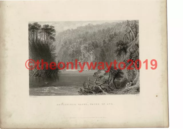 Coilsfield Banks, Water of Ayr, Bartlett, R Burns Book Illustration, c1840