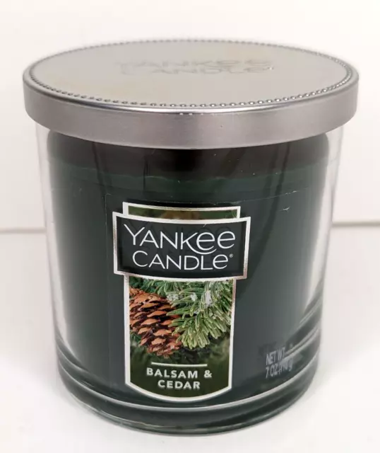 YANKEE CANDLE BALSAM and Cedar 7 oz Glass Jar Candle Festive Holiday