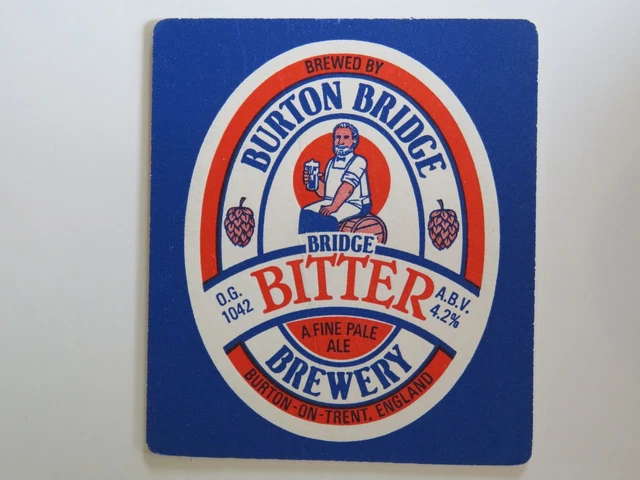 Beer Coaster ~ BURTON BRIDGE Brewery Bitter Pale Ale ~ Burton-On-Trent, ENGLAND