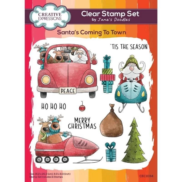 Creative Expression Santa's Coming To Town Clear Stamp Set Christmas Card Making