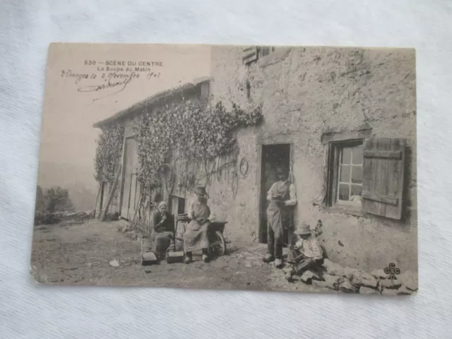 CPA Scènes et types carte postale 1902 Centre La soupe du matin