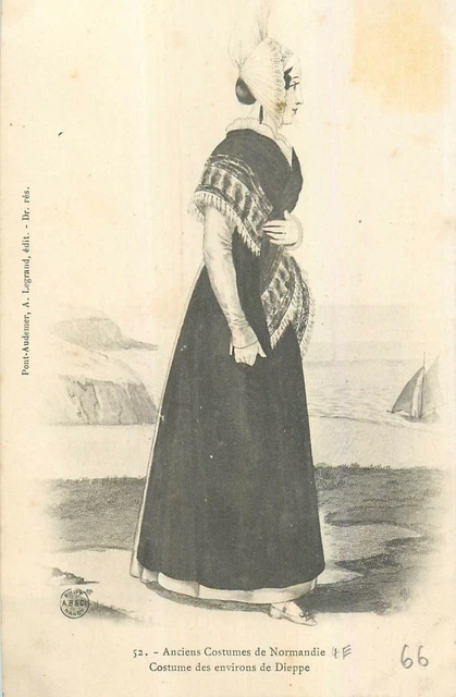 Cp Illustree Anciens Costumes De Normandie Environs Dieppe