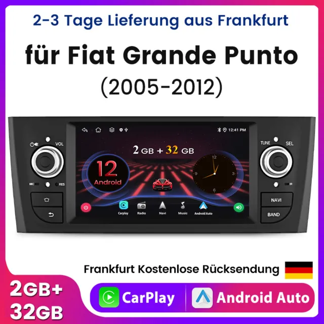6" Android 12 Autoradio Für Fiat Grande Punto Linea GPS WiFi CarPlay Navi 2+32GB