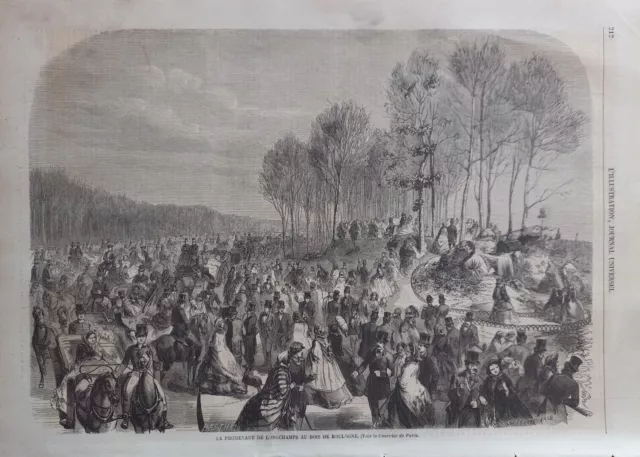 La promenade de Longchamps au Bois de Boulogne..1858