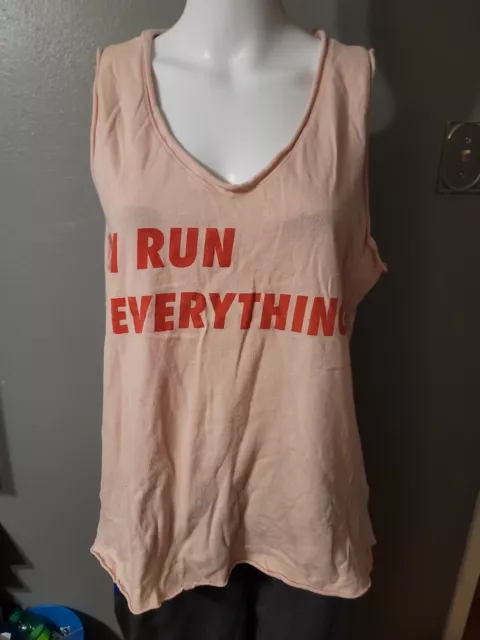 WONDER WOMAN (2012) Official "I Run Everything" Junk Food Tank Top Shirt Size XL