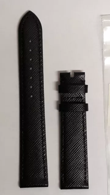 Cinturino originale OMEGA CALF SAFIANO NERO 18 mm . Nuovo