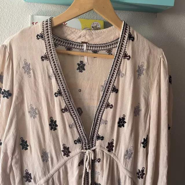 Free People Star Gazer Embroidered Dress Size Large 2