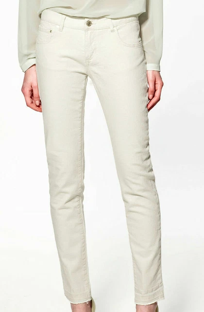 Zara Jeans Slim Fit Ripped Distressed Jeans Trousers Uk 10 Eur 38 Us 6 New