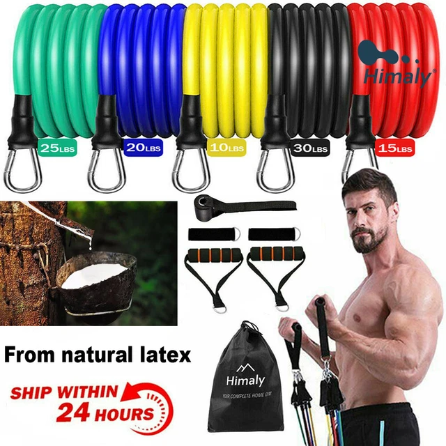 11PCS Set Resistance Bands Workout Exercise Crossfit Fitness Yoga Training Tubes