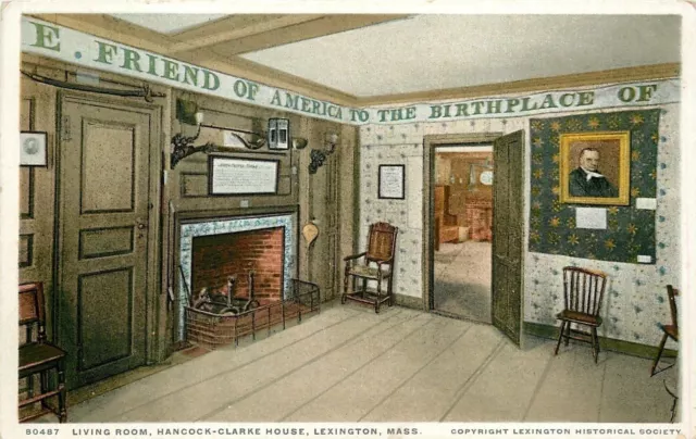 Lexington MA~Hancock-Clarke House~Musket Over Fireplace~Detroit Pub Co 1908 PC