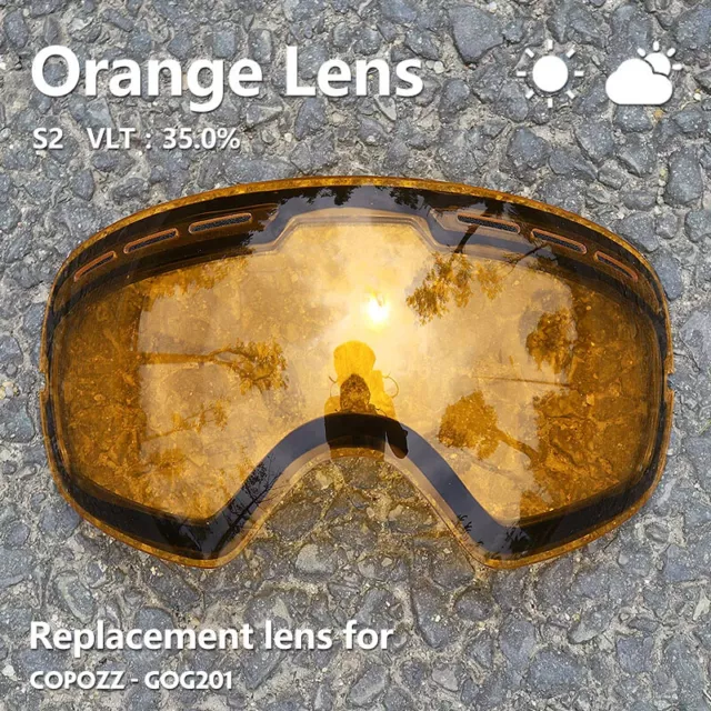 Anti-fog UV400 Big Spherical Ski Glasses Snow Goggles Eyewear Lenses Replacement