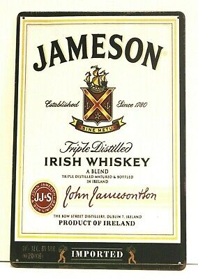 New Jameson Irish Whiskey Tin Metal Poster Sign Bar Pub Man Cave Vintage Look
