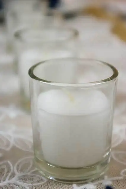 50 White Wax Clear Glass Votive Table Candle Wedding Anniversary Party Event 6cm 2
