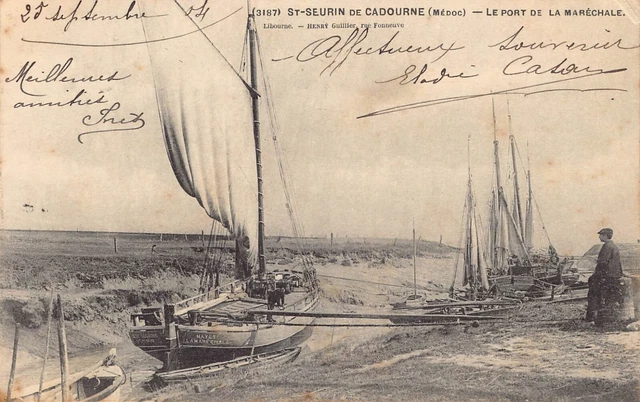 Carte Postale Ancienne Dept 33 Saint Seurin de cadourne Le Port de la Maréchale