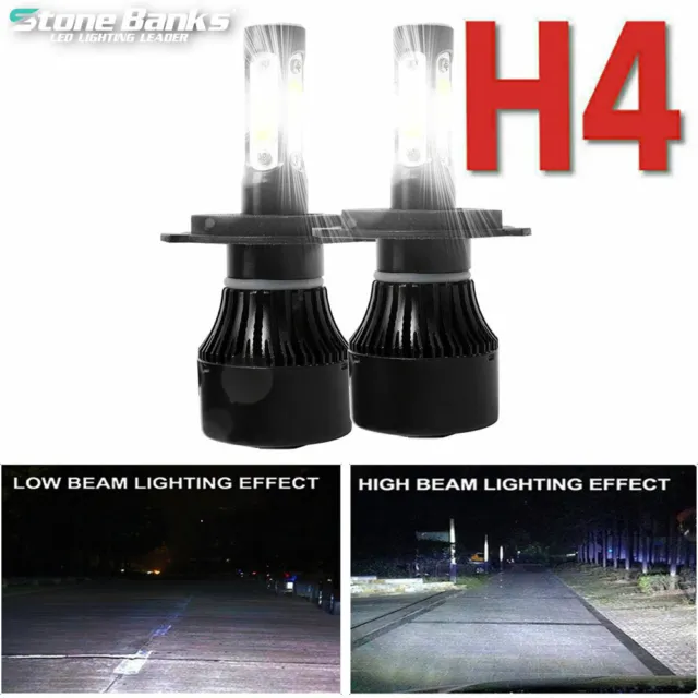 H4 HB2 9003 4-Sided LED Headlight Kit COB 6000W 1000000LM Hi/Lo Beam Power Bulb