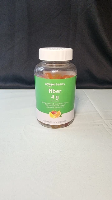 Gomitas de fibra 4g 90 unidades sin gluten Amazon Basics fecha límite 7/2024 lote de 6 botellas