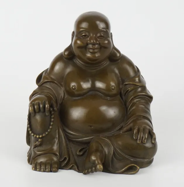 Chinese Bronze Figure of Laughing Buddha Figurine 20th C