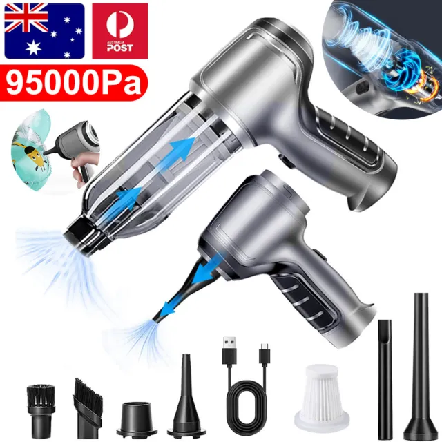 95000PA Wireless Car Vacuum Cleaner Handheld Vaccum Mini Power Suction Dust Blow