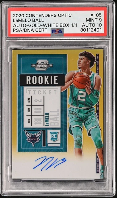 2020-21 Panini Contenders Optic Rookie Ticket Lamelo Ball  Auto Gold 1/1 White