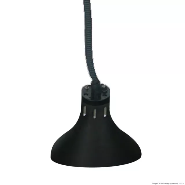 F.E.D Pull Down Heat Lamp Black 290Mm Round HYWCL14
