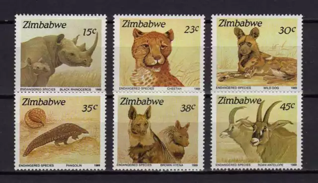 14848) ZIMBABWE 1989 MNH** Endangered species – Wild animals