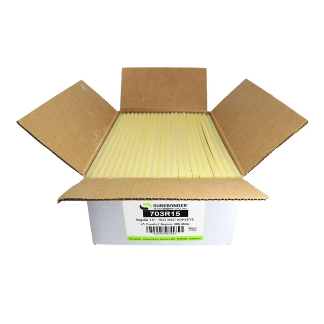 Surebonder 15" Full Size Fast Set Heavy Duty Hot Glue Stick - 25 lb Box
