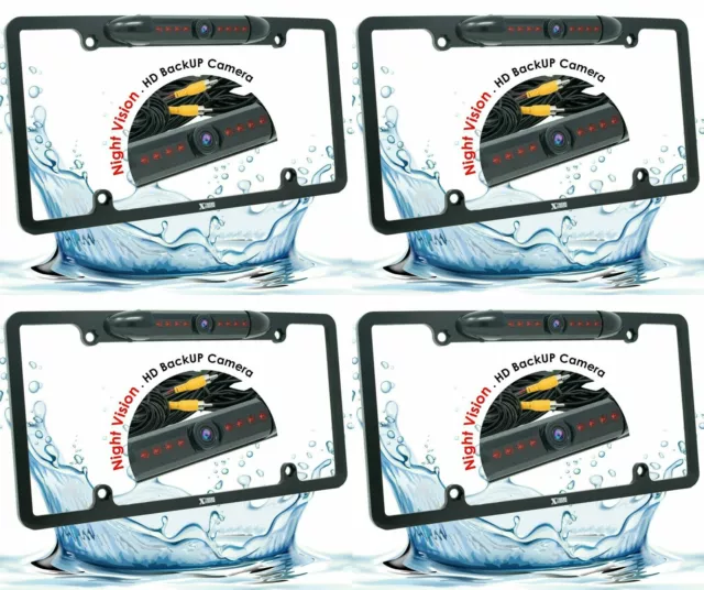 4x Wide Angle Rear View Backup Waterproof Night Vision HD License Plate Camera