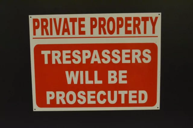 PRIVATE PROPERTY TRESPASSERS WILL BE PROSECUTED A3 sign or sticker access land