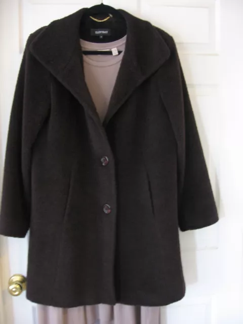 Ellen Tracy Black Wool/Alpaca Coat Size 14