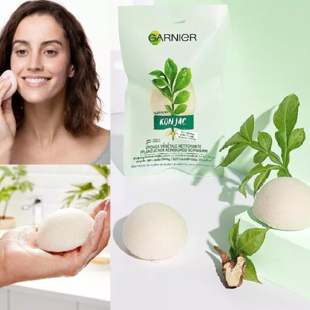 GARNIER BIO Éponge Konjac Nettoyante et Exfoliante 100% Végétale Tous Peaux