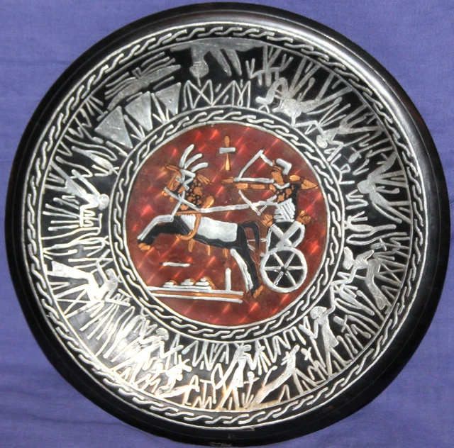 Vintage Egyptian metal hand made wall hanging plate