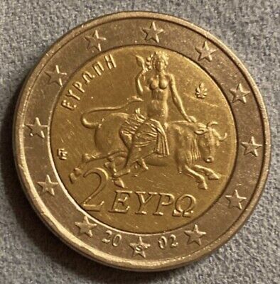 2 EURO MÜNZE griechenland 2002 mit 2 euro RAND FEHT FEHLPRÄGUNG