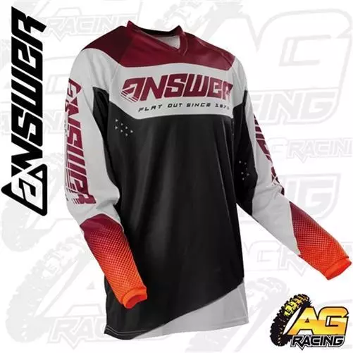 Answer Racing Syncron Charge Berry Red Black Combo Kit Pants Jersey MX Motocross 3