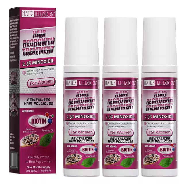 3x Women's Hair Regrowth Treatment For Hair Loss & Bald Spot (3 Month Supply)