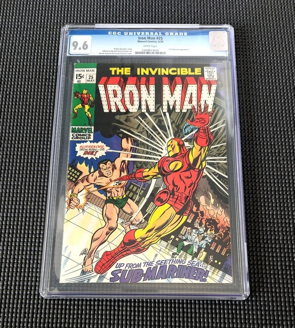 The Invincible Iron Man #25 CGC 9.6 NM+ Vs Sub-Mariner White Pages RARE 1970