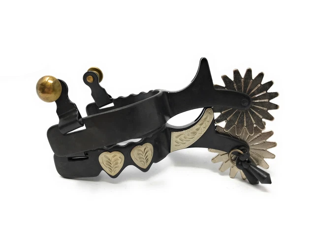 Antique Brown Hearts Spurs - Youth
