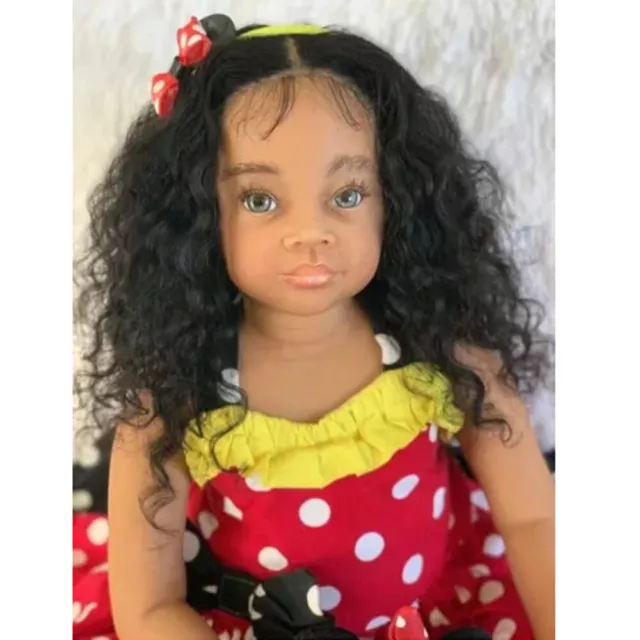 32" Already Finished Toddler Reborn Baby Doll Girl Lifelike Long Black Curls