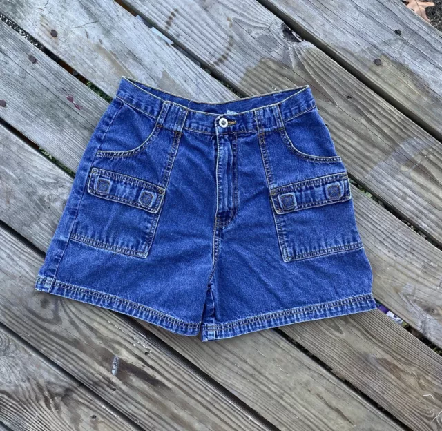 Vintage Carolina Blues Jean Shorts Women’s 29”W Blue Denim Cargo Chino High Rise