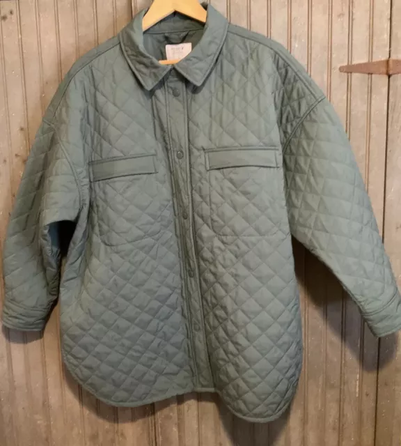 Old Navy Quilted Jacket Coat Women StretchTech Oversized Size LARGE