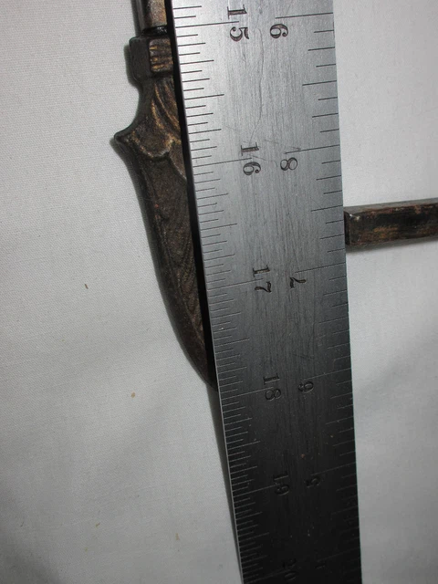 Antique Victorian Swing Arm Adjustable Curtain Rods Painted Metal Scroll (ab) 3