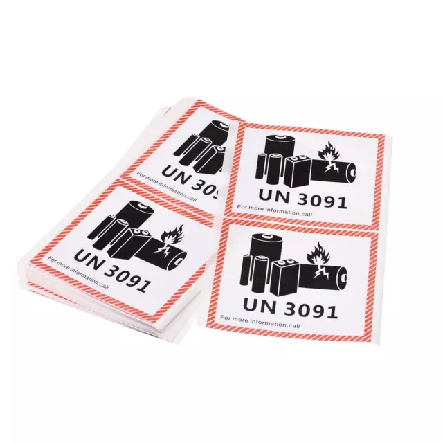 100 UN3091 Batterienaufkleber für Batterie Warnung Versand- 4,68 x 4,29 Inch