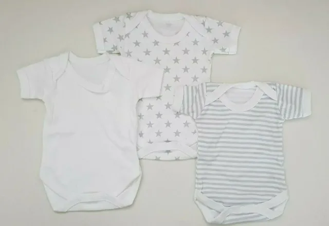 Baby Short Sleeve Vest Bodysuits Babygrow Romper 100% Cotton