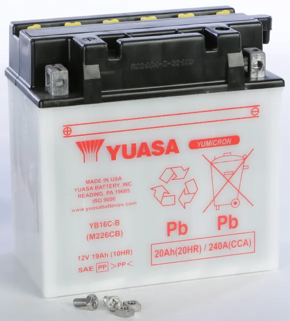Yuasa Battery Yb16C-B Yumicron Part# Yuam226Cb New