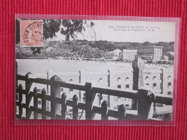 Cpa Written Stamp Dogos Guirec La Plage De Tretraou Ribs D'armor 22