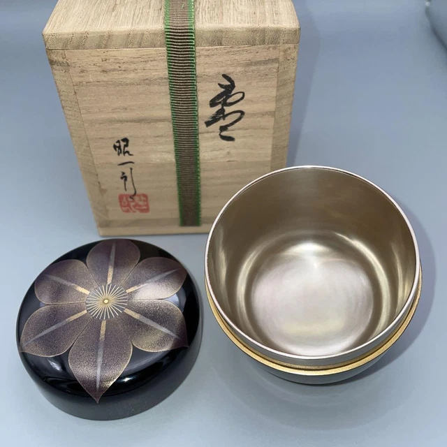 Natsume Tea Caddy Container Canister Makie(Gold Lacquer) U-0256