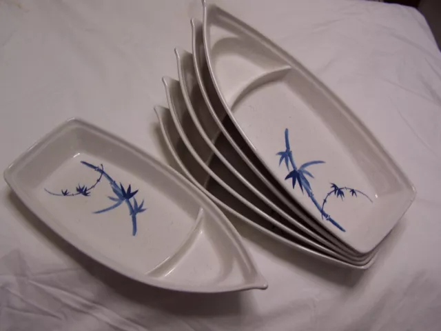 Tar-Hong Melamine BOAT Dishes Sushi Sashimi Serving Plates SET OF 6