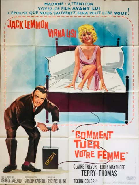 Affiche Cinéma COMMENT TUER VOTRE FEMME 120x160cm Poster Jack Lemmon Virna Lisi