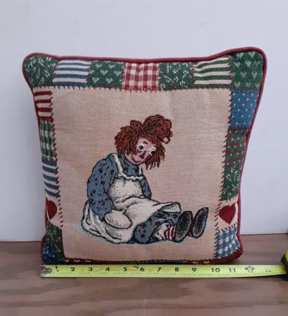 Vintage Raggedy Ann  Throw Pillow 12 X 12 Tapestry Fabric